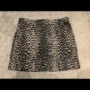 NWOT!! Leopard print faux leather mini skirt